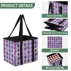 Hawaiian Custom Iwa Birds Print Convenient Large Capacity Kitchen Reusable Grocery <b>Bags</b> <b>Foldable</b> Shopping Box for Travel - Product Image 3