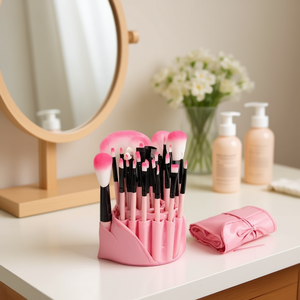 Juego de Brochas de Maquillaje Myrva, 32 Piezas, Pelo Sintético, Mango de Plástico con Estuche, para Maquillaje Facial, Aplicación de Base - Product Image 2