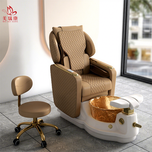 Sillón de Pedicura Eléctrico para Spa de Pies con Masaje de Espalda, Estación de Manicura, Lujoso, Moderno y Elegante en Color Rosa, Personalizado de Fábrica para Salón de Belleza - Product Image 1