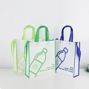 OEM/ODM Custom Logo Eco Friendly Shopping Tote Reusável Não-Tecido Saco De Tecido Com Alça De Ombro