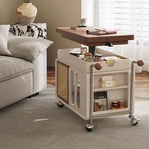 Mobile Solid Wood Coffee <b>Table</b> Height Adjustable Folding Multi Functional Storage Living Room <b>Sofa</b> Tea <b>Table</b> Trolley - Product Image 2