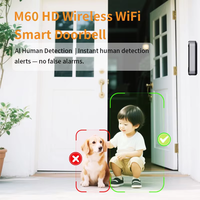 Sonnette de porte Wi-Fi sans fil avec détecteur de mouvement et caméra Full HD 720P pour la maison (vente en gros)