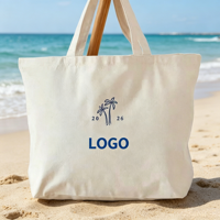 Sac fourre-tout écologique en toile vierge, thème plage, avec logo, idéal pour les souvenirs de vacances, les cadeaux, les boutiques, les courses et les courses quotidiennes