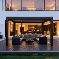 Pérgola Retráctil Motorizada Europea con Sensor de Lluvia y Presión, Estructura de Aluminio con Recubrimiento en Polvo