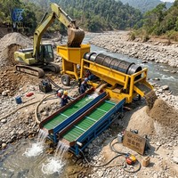 Trommel Móvil para Oro de 20-30t/h, Separador de Oro de Bajo Consumo Energético, Apto para Depósitos de Oro Aluvial Seco y Húmedo en África