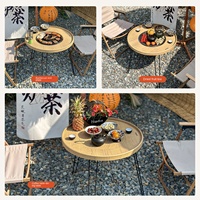 Table et chaise pliantes portables en métal pour l'extérieur, revêtement poudré, durables, imperméables, pour camping, excursions en voiture, barbecue au charbon de bois