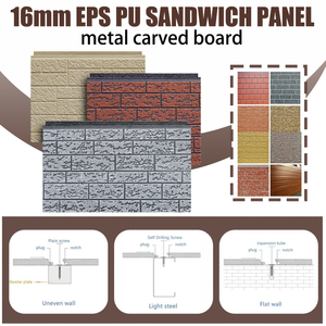 Revêtement mural en <span class=keywords><strong>PU</strong></span> Panneau <span class=keywords><strong>sandwich</strong></span> extérieur en <span class=keywords><strong>PU</strong></span> Panneau mural en fausse pierre - Product Image 2