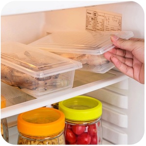 Rectangular Transparent Food Storage Box With Drainage For Fresh Seafood Kitchen Refrigerator Freezer Use - Product Image 2