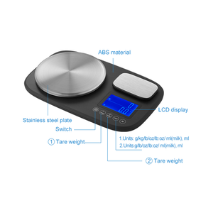 नया डिजाइन घरेलू स्टेनलेस स्टील इलेक्ट्रॉनिक संतुलन 15 किलो पैमाने रसोई डिजिटल रसोई का वजन - Product Image 3