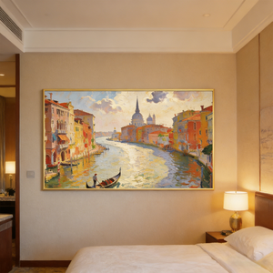 Decorazione per Soggiorno YZOK - Arte Murale con Texture di Strada Cittadina Veneziana - Dipinto a Olio Fatto a Mano - Paesaggio Naturale - Product Image 4