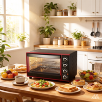 Horno de cocina de gran calidad, horno eléctrico de mesa portátil con Control de perilla de 30L para hornear