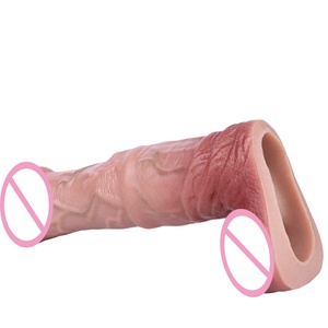 Funda de silicona líquida FAAK para pene con anillo antideslizante y rosca interna, funda para agrandamiento del pene masculino, extensor de pene - Product Image 1