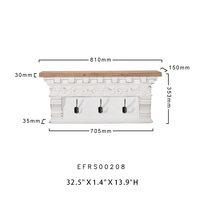 Étagère murale en bois massif de style nordique moderne pour l'entrée et le couloir, avec crochets pour chapeaux et manteaux