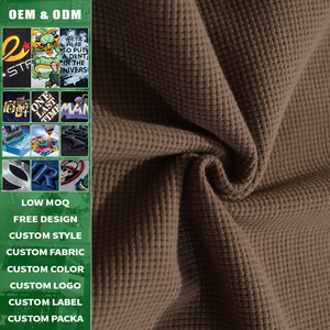 T-shirt décontracté surdimensionné en maille gaufrée 260g avec double couture et fente, coupe ample, vente en gros, haut streetwear pour hommes - Product Image 3