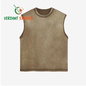 Verdant Strokes. Débardeur rétro personnalisé sans impression pour homme, 100% coton, 220 grammes, style classique et créatif - Product Image 5