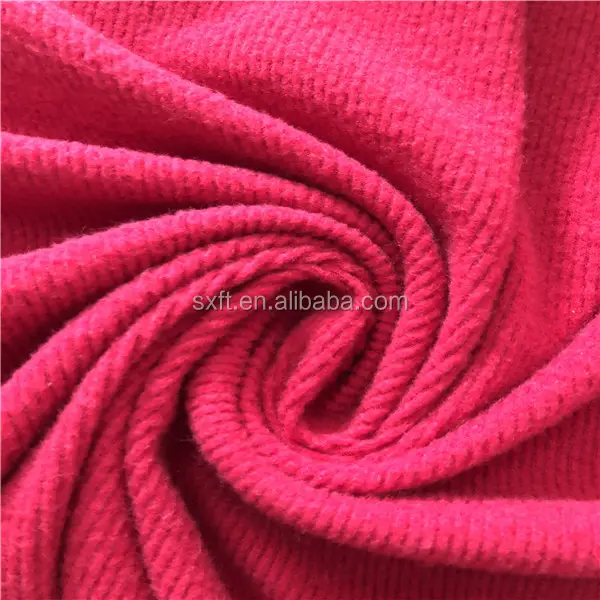 Polyester spandex knitted yarn dye rib fabric