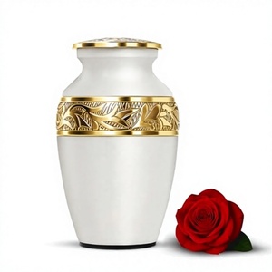 Green Cremation Urn for Adult Human Ashes <b>Memorial</b> Keepsake Container Durable Design Urn with Velvet <b>Box</b> - Product Image 6