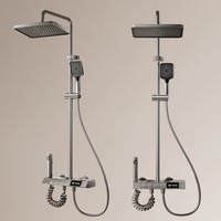 Ensemble complet de douche mural numérique pour salle de bain avec cascade, système de douche pluie, fonction piano et massage intelligent