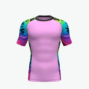 Design Custom Printed Rash Guard Moisture Wicking Rash Guards Mens Compression Rashguard Shirt