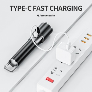 Smiling Shark Rechargeable Zoom Flashlight Led Camping Lamp With <b>Dimmer</b> Aluminum Alloy - Product Image 4