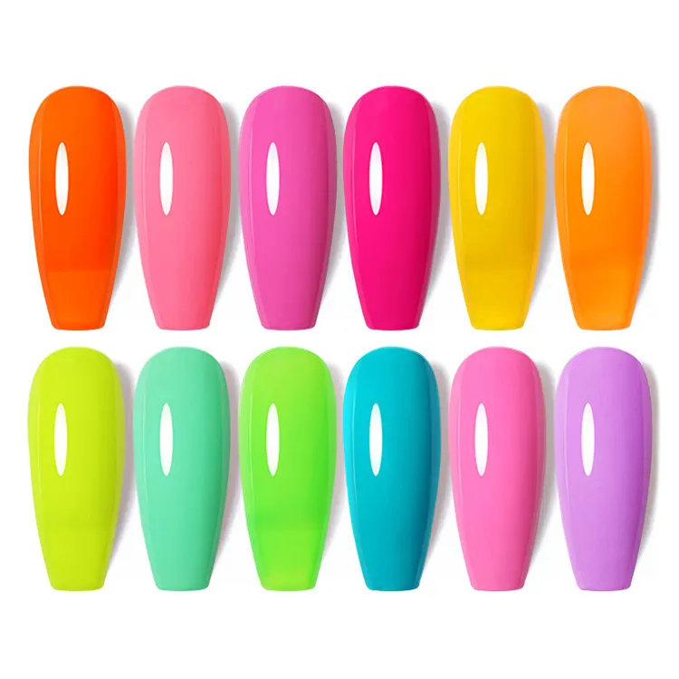 Vernis à ongles Gel Fluorescent 15ml, usine Quengel, vente en gros, couleurs bonbons, Gel Uv, échantillons gratuits