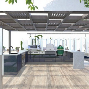 Meilleure Vente 2024 : Plans de conception d'intérieur pour cuisines modernes avec comptoirs en quartz Dorene, armoires d'extérieur prêtes à assembler et crédences, pour l'aménagement extérieur - Product Image 3