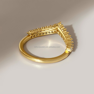 New Arrival 18K Gold Plated Waterproof Cubic Zirconia <b>Stack</b> <b>Ring</b> for Women - Product Image 2