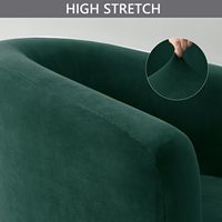 OBCREAT Soft Velvet Stretch 2 pièces Housses de fauteuil pour salon, chambre et appartement-Housses de meubles modernes vert foncé