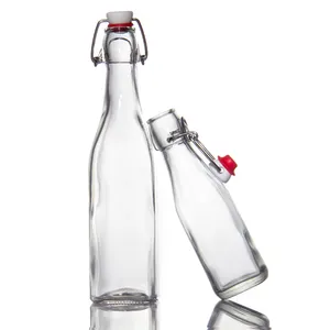 翻盖玻璃瓶33盎司1升摆顶冲泡瓶，带饮料瓶塞