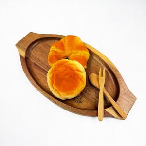 Acacia Wood <b>Tray</b> 35x19x2cm Commercial Restaurant Serving <b>Tray</b> <b>Wooden</b> Pattern Heat Insulating Base - Product Image 1