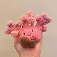 Boneka Plush Lembut Bentuk Karang Warna Pink Lucu Ala UK JC Style untuk Mengurangi Kecemasan dan Stres, Teman di Meja Kerja