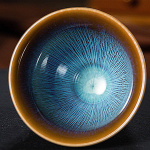 Ensemble de tasses et d'assiettes à café en céramique turque du Moyen-Orient, fabriquées à la main et au four, avec effet de changement de couleur - Product Image 5