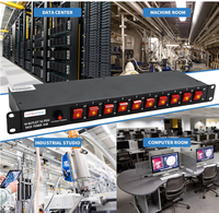 Barre d'alimentation PDU 1U montée en rack avec protection contre les surtensions 1800J, interrupteur à LED individuel, prise de courant pour centre de données