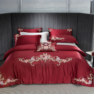 <span class=keywords><strong>Parure</strong></span> de draps brodés en coton de qualité supérieure, style palais européen, pour mariage, textile de maison, vente en gros - Product Image 1