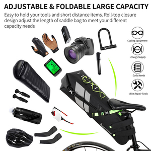 กระเป๋าใต้อานจักรยาน WEST BIKING ขนาด 10L 17L ความจุเยอะ กันน้ำ สำหรับจักรยานเสือภูเขาและจักรยานถนน พับเก็บได้ สะท้อนแสง เหมาะสำหรับการเดินทางและปั่นจักรยาน - Product Image 3