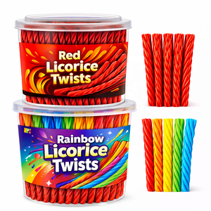 <span class=keywords><strong>Réglisse</strong></span> Twist Candy Premium Sweet & Chewy Treat Assortiment de fruits Rouge Cerise <span class=keywords><strong>Réglisse</strong></span> Twists Gummy Snacks - Product Image 1