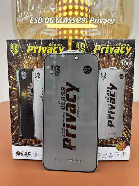 OG ESD Full Coverage Privacy Tempered Glass for Xiaomi Redmi Note 15 Pro 28 Degree Anti-Spy Screen Protector for Poco X8 Pro MAX