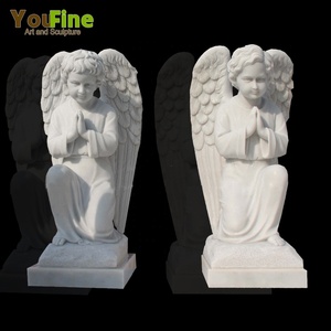 Handgesneden Natuursteen Op Maat Gemaakte Marmeren Figuur <span class=keywords><strong>Status</strong></span> Slapen Schattige Kleine Engel - Product Image 4