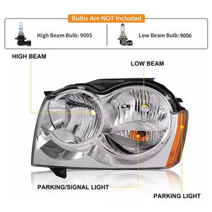 Para Jeep <span class=keywords><strong>Grand</strong></span> <span class=keywords><strong>Cherokee</strong></span> 2005 <span class=keywords><strong>2006</strong></span> 2007 Faros Delanteros Impermeables Accesorios para Automóvil CH2503160 CH2502160 - Product Image 3