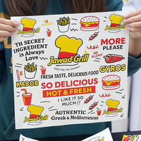 Papier d'emballage pour hamburger, personnalisé avec logo, écologique, jetable, résistant à l'huile et à la graisse, pour la restauration rapide et les plats à emporter