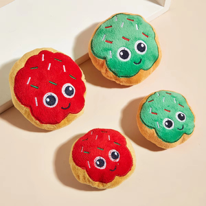 Best Selling Pet Plush Squeaky Toy Cartoon Sounding <b>Bite</b>-resistant Donut Dog Chew Toys Cat Molar Cleaning Teeth Toy - Product Image 2