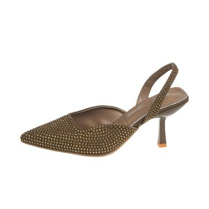 รองเท้าส้นสูงแบบส้นเข็มหัวปิด ดีไซน์โซ่เก๋ไก๋ แฟชั่นใหม่ล่าสุด ไซส์ใหญ่พิเศษ ไซส์ 43 สำหรับฤดูร้อน - Product Image 5