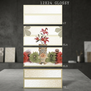Azulejos de pared de cerámica con flor de loto árabe de 300x600mm, diseño moderno Digital de 12x24 para sala de estar Interior de Arabia Saudita - Product Image 4