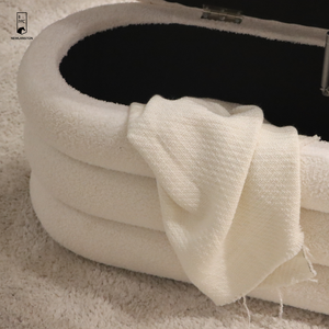<span class=keywords><strong>Banc</strong></span> <span class=keywords><strong>de</strong></span> <span class=keywords><strong>rangement</strong></span> en polaire teddy blanc massif avec support en métal Tige télescopique Pouf <span class=keywords><strong>de</strong></span> loisirs <span class=keywords><strong>intérieur</strong></span> long - Product Image 3