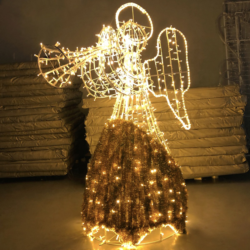 Christmas Decoration Outdoor Lighted Christmas Angels Garden Decoration Angel Wings Light Custom Led Neon