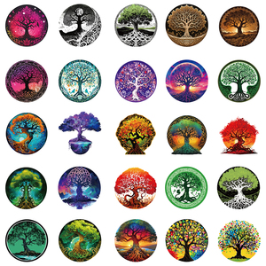 50 pegatinas <span class=keywords><strong>de</strong></span> árbol <span class=keywords><strong>de</strong></span> <span class=keywords><strong>la</strong></span> <span class=keywords><strong>vida</strong></span>, pegatinas <span class=keywords><strong>de</strong></span> <span class=keywords><strong>vinilo</strong></span> <span class=keywords><strong>de</strong></span> grafiti espiritual <span class=keywords><strong>de</strong></span> fantasía, decoración impermeable - Product Image 5