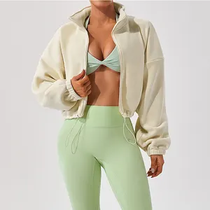 Toptan ceket şort egzersiz seti hoodies spor logo spor giysileri ile kadınlar egzersiz kıyafeti ceket tops