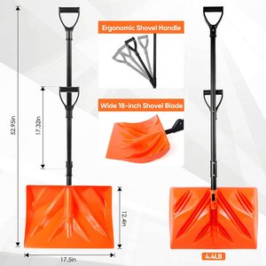 <span class=keywords><strong>Pelle</strong></span> à neige pliable de haute qualité, durable, écologique, 18 pouces, avec poignée en acier/aluminium en forme de <span class=keywords><strong>D</strong></span> pour le <span class=keywords><strong>d</strong></span>éneigement des voitures - Product Image 5