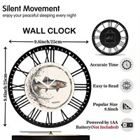 Jam Dinding Besi Lobi Hotel 25cm dengan Desain Angka Romawi Mewah