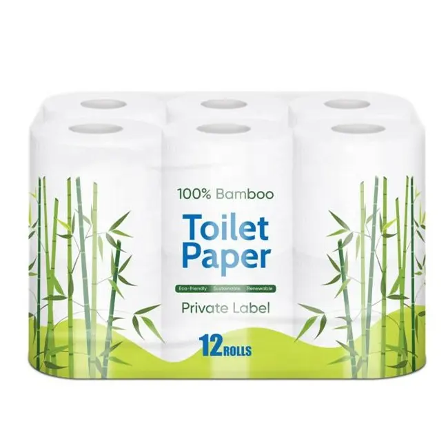 Umwelt freundlicher Bambus zellstoff 2-4 Lagen 8 Rollen 12 Rollen Super weiches Toiletten papier